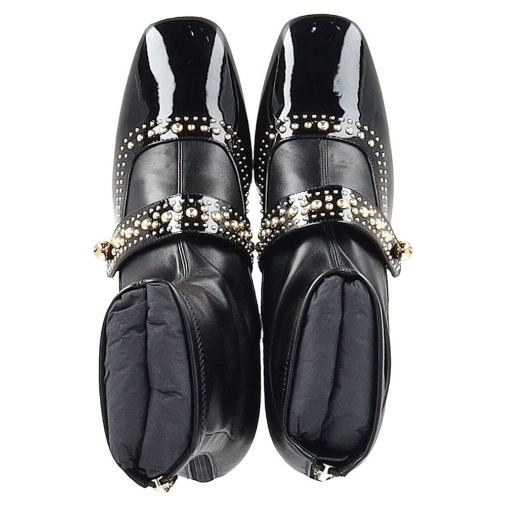 Dior Belle-D Embellished Heeled Ankle Boots in Black Leather - Picture 3 of 12